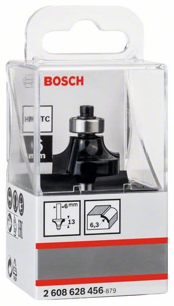 BOSCH Abrundfräser 6 mm, R1 6,3 mm, D 25,4, L 13,1 mm, G 54 mm