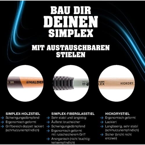 HALDER Schonhammerkopf SIMPLEX Kopf-Ø 50mm TPE-soft blau weich HALDER