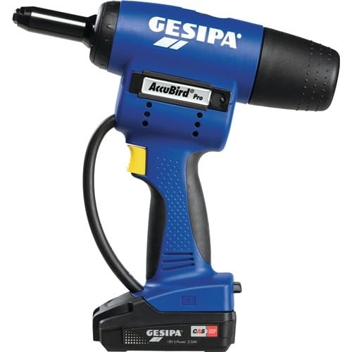 GESIPA Akkublindnietsetzgerät AccuBird®Pro 12-tlg.13000N Schiebeakku,Ladegerät L-Boxx