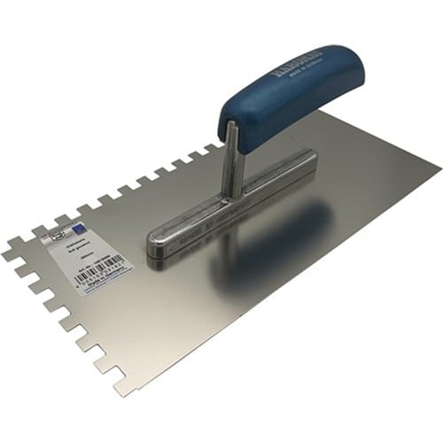 HAROMAC Glättekelle L.280mm B.130mm Buchenholzgriff Zahn 10x10mm rostfr.VA HAROMAC