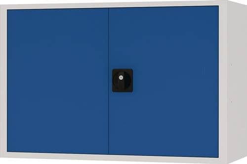 BEDRUNKA+HIRTH Hängeschrank H600xB900xT200mm Vollblechtür lichtgrau/signalblau