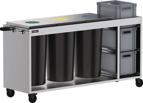 FLORA Reinigungswagen 3 Tonnen á 60l,3 Kisten STA FLORA