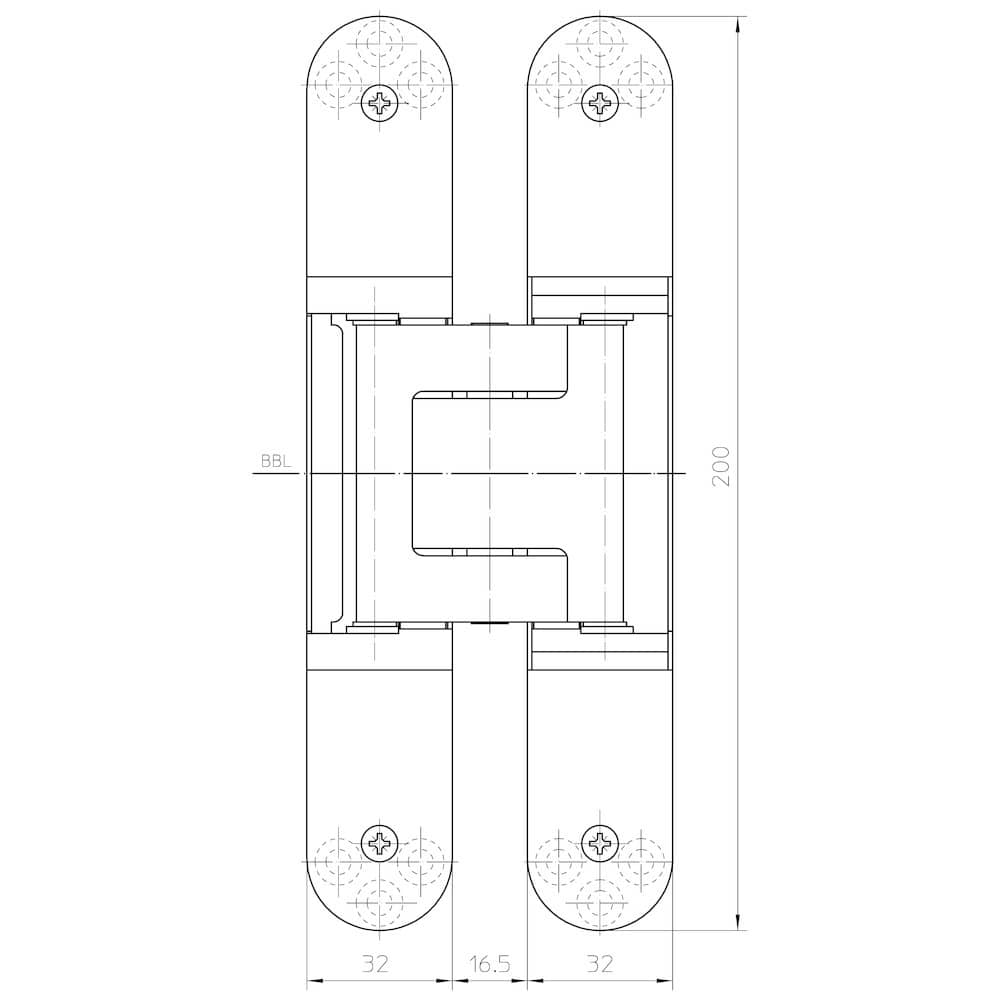 SIMONSWERK Verdecktliegendes Türband TECTUS® TE 540 3D FR,