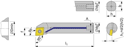 TECWERK Bohrstange E12M-SCLCL 06 li.VHM m.IK TECWERK