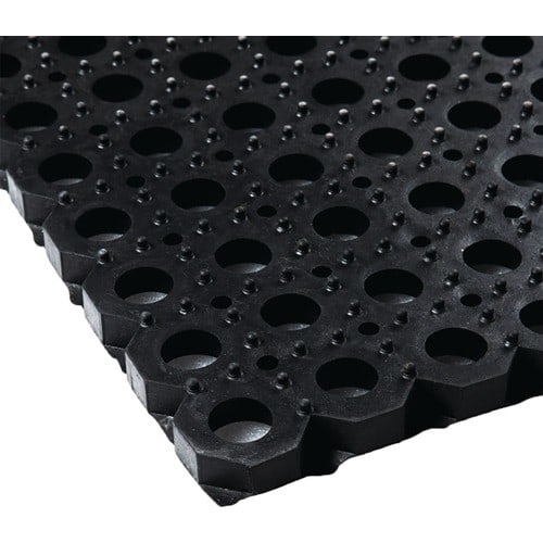 Gum.Wabenmatte B.1m L.1,5m D.22mm schwarz NR/SBR o.Gewebeeinlage