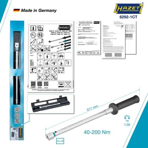 HAZET Drehmomentschlüssel 6292-1CT 40-200 Nm 14x18mm HAZET