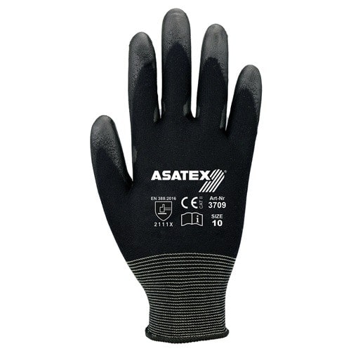 ASATEX Handschuhe Gr.9 schwarz PA m.Soft-Polyurethan ASATEX