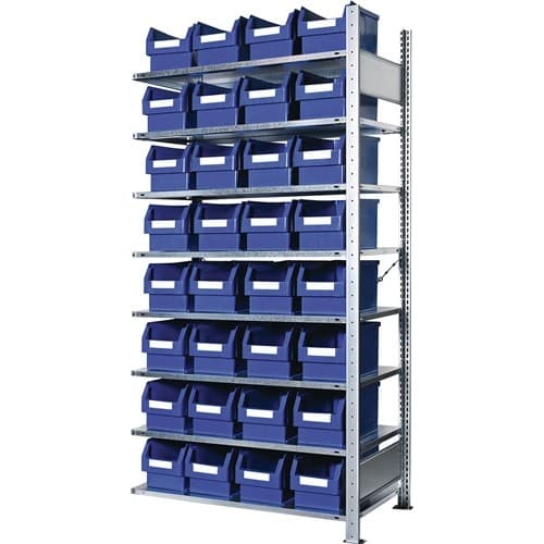 KAPPES Steckregal H2000xB1000xT400mm Anbauregal 8 Stahl-Bd.32xGr.3 blau KAPPES