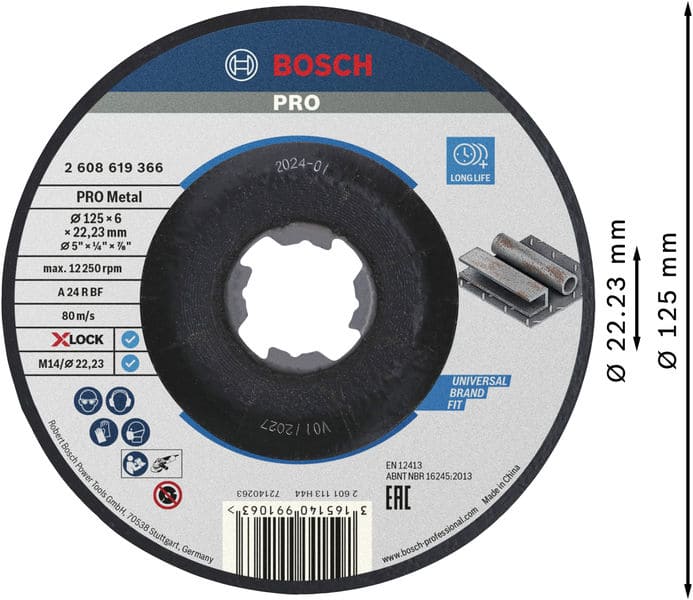 BOSCH X-LOCK Schruppscheibe T27 A 24 P BF 125 x 6,0 mm
