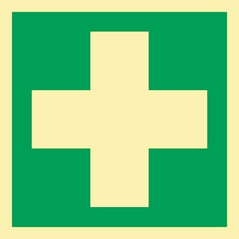 Rettungszeichen ASR A1.3/DIN EN ISO 7010/DIN 67510 L148xB148mm Erste Hilfe Folie