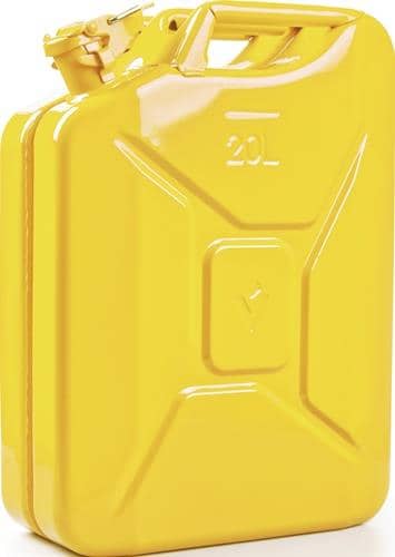 VALPRO Kraftstoffkanister 20l Zinkgelb RAL 1018 Stahlbl.0,9mm L345xB165xH470mm VALPRO