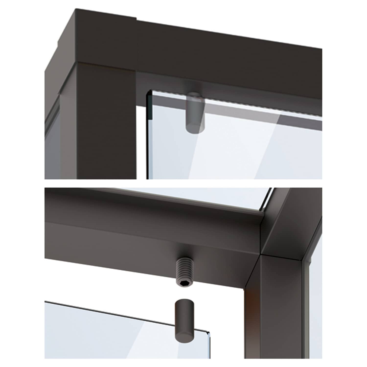 HETTICH Cadro Vitrine Glastüranschlag silber, 9303935