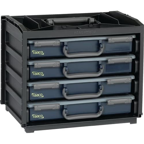 RAACO Sortimentskastentresor B376xT310xH265mm 4 Fächer m.Sortimentskästen PP RAACO