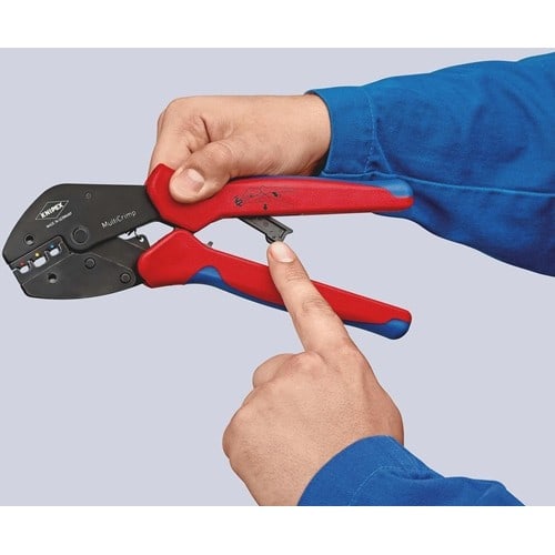 KNIPEX Crimpzange MultiCrimp® L.250mm 3 Wechseleinsätze KNIPEX