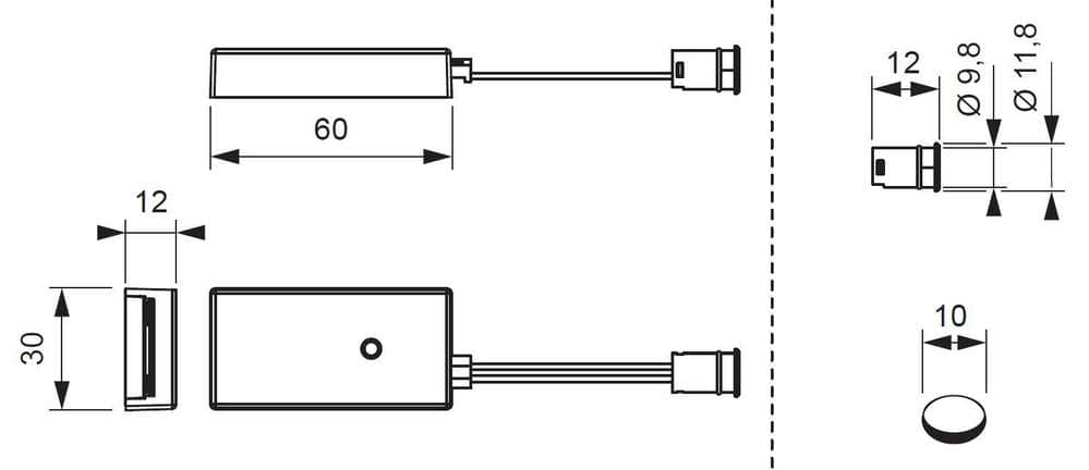 L&S Mini IR-Sensor-/Türkontaktschalter, 36W 12V