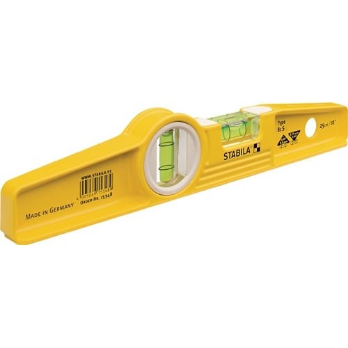 STABILA Torpedowasserwaage 81 S 25cm Alu.gelb ± 0,5 mm/m o.Gürteltasche 0,5 mm/m STABILA