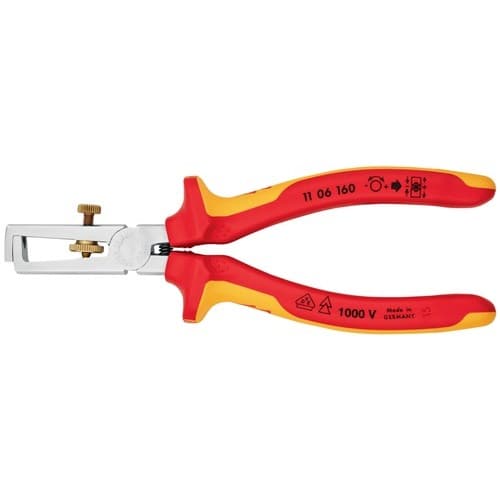 KNIPEX Abisolierzange L.160mm VDE verchr.Mehrkomp.-Hüllen m.Öffnungsf.KNIPEX