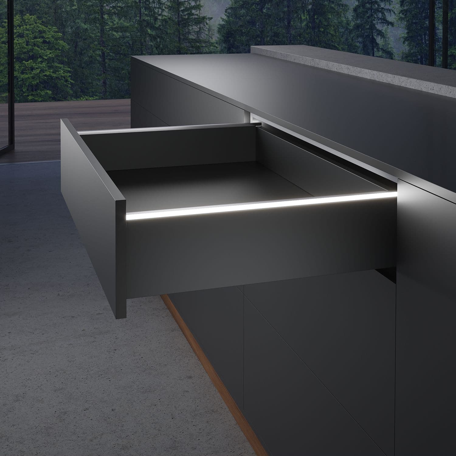 HETTICH AvanTech YOU Illumination Designprofil, Edelstahl Optik, NL 500 mm, 9326878