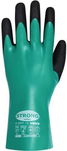 Chemiehandschuhe CLARINGTON Gr.9 grün/schwarz EN 407/EN 388/EN 374