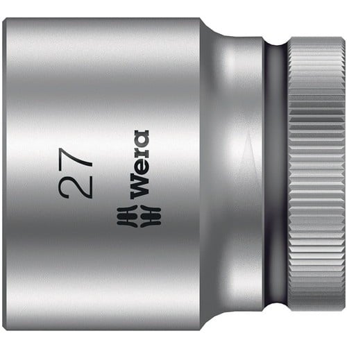 WERA Steckschlüsseleinsatz 8790 HMC Außen-6-kant SW27mm L.40mm 4-kt1/2Zoll CV verchr.