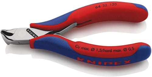 KNIPEX Elektronikvornschn.L.120mm Form 3 Facette ja,kleine spiegelpol.Mehrkomp.-Hüllen