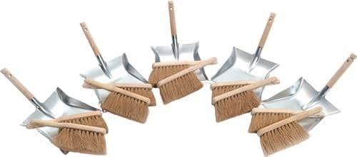 Kehrschaufelset m.Holzgr.10xKokoshandfeger 5xKehrschaufel