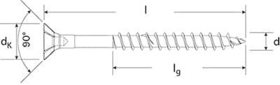 FISCHER Power-Fast Senkk. 4,5mm blvz TG PZ Spanplattenschrauben