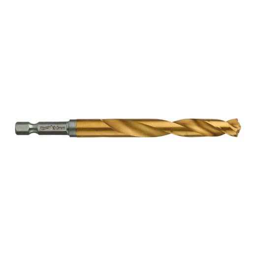 MILWAUKEE 10,0 x 120 mm SHOCKWAVE Metallbohrer HSS-G RED HEX Titan 1/4"