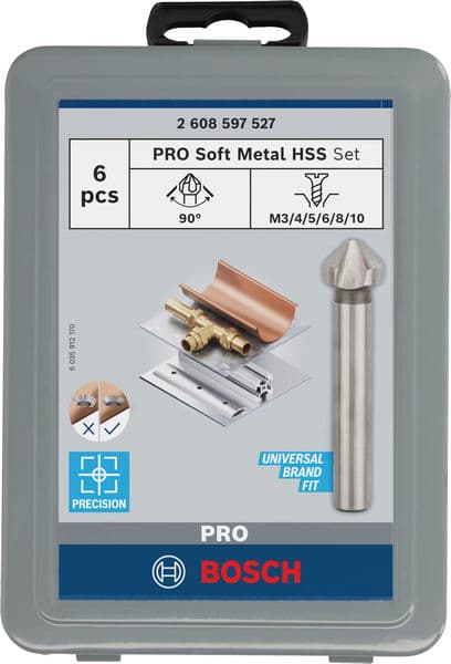 BOSCH Kegelsenker-Set, 6-teilig, 45, 63 mm / 5-10 mm / 6,3 - 20,5 mm