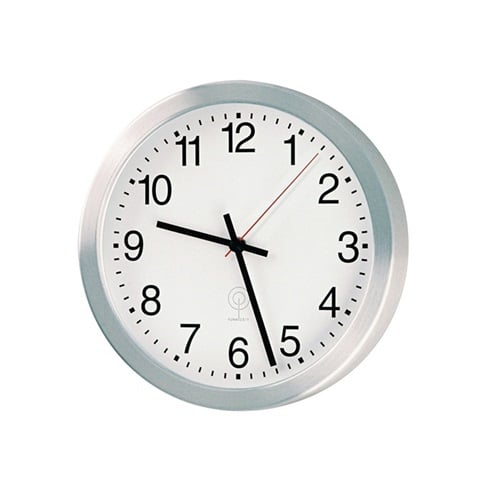 Wanduhr Funkuhr Aluminium mattsilber