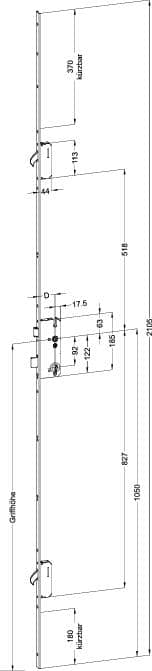WINKHAUS Mehrfachverriegelung STV U2462 M2, 8/92, umstellbare Falle, Stahl