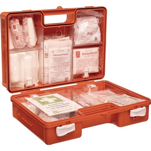 B-SAFETY Erste Hilfe Koffer DIN 13157-2021 B310xH210xT130ca.mm orange B-SAFETY