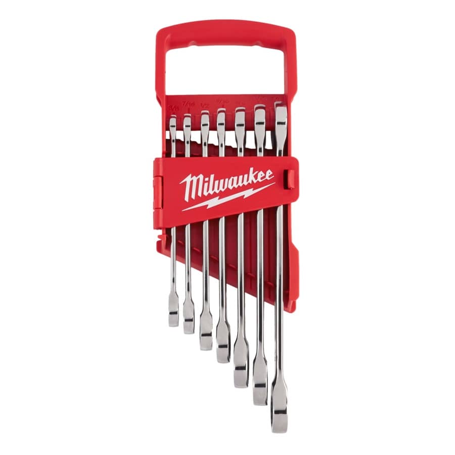 MILWAUKEE 7-teilig imperial MAX BITE Ratschen-Ringmaulschlüsselsatz