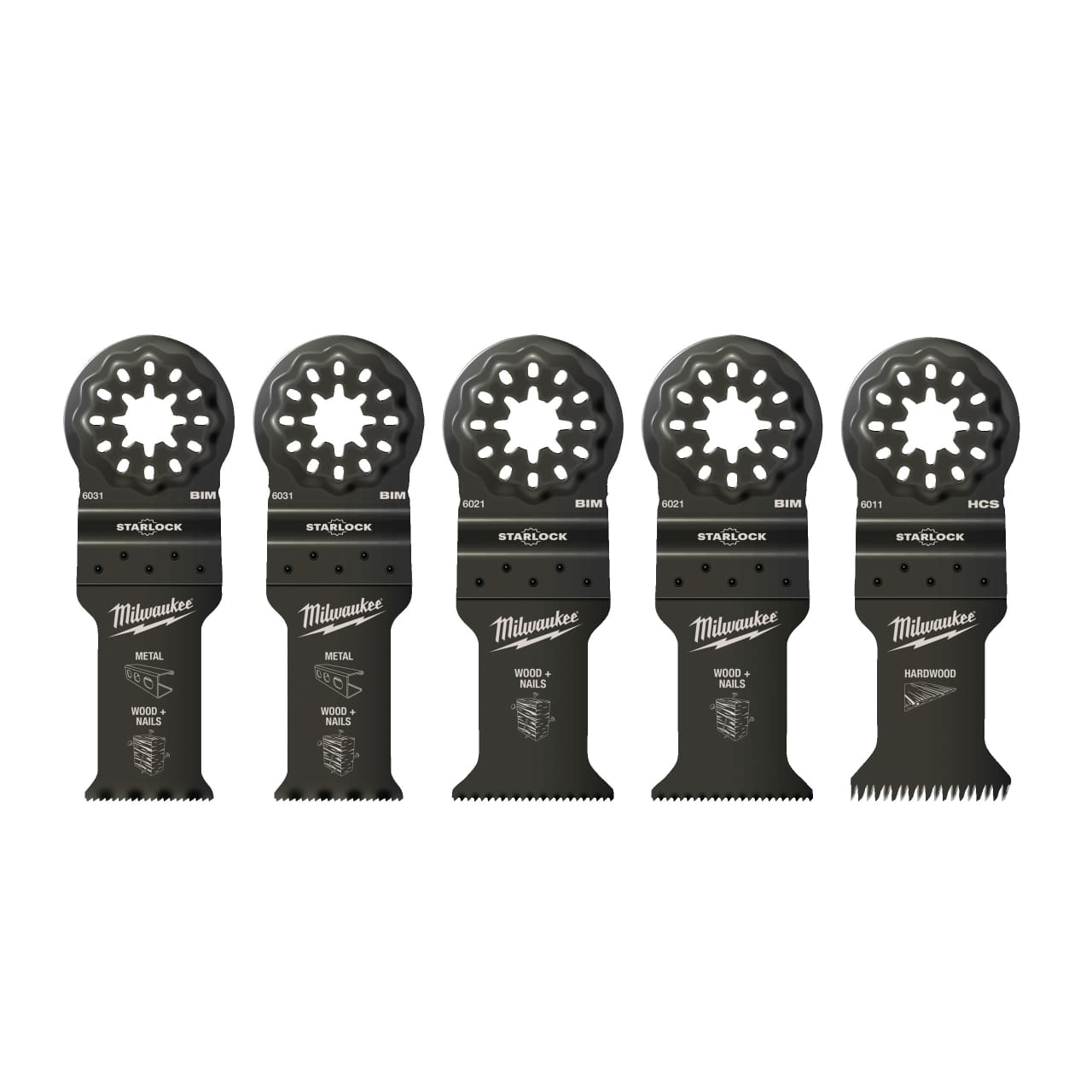 MILWAUKEE 5-teilig Multitool Zubehörset Holz & Metall