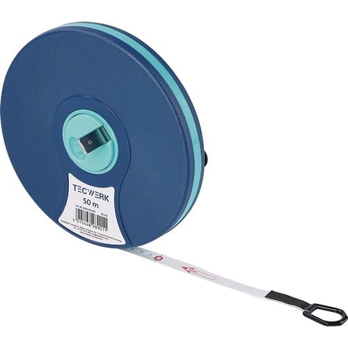 TECWERK Kapselbandmaß L.50m Bandbr.13mm 2 mm/cm EG II ABS Nylon-Fiber TECWERK