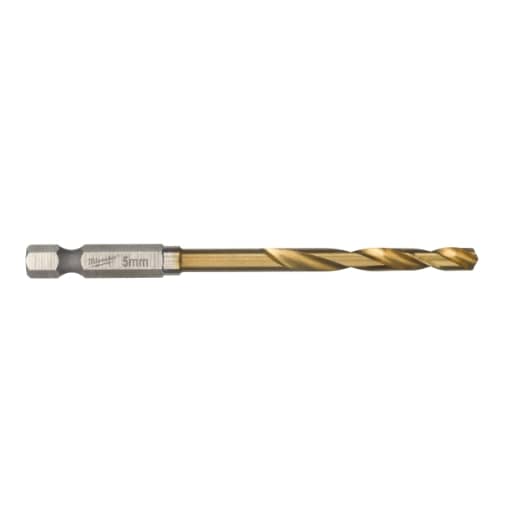 MILWAUKEE 5,0 x 93 mm SHOCKWAVE Metallbohrer HSS-G RED HEX Titan 1/4"