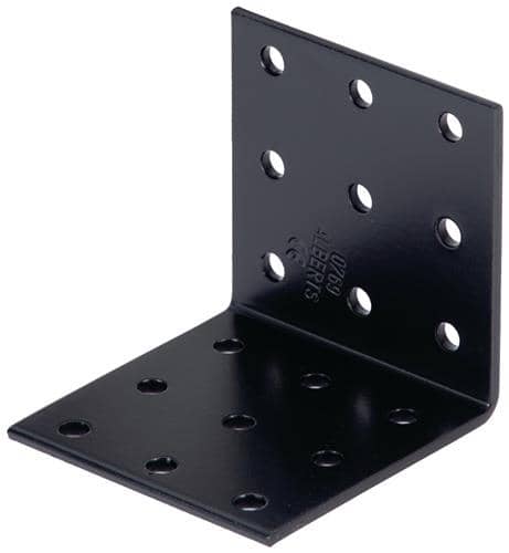 GAH Lochplattenwinkel H60xB60xS2,5mm STA roh,verzinkt,schwarz ku.-besch.GAH
