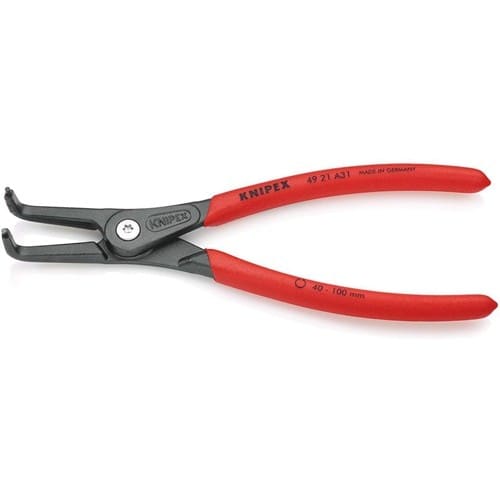 KNIPEX Außensicherungsringzange A 31 f.Wellen D.40-100mm 90Grad gew.L.210mm KNIPEX