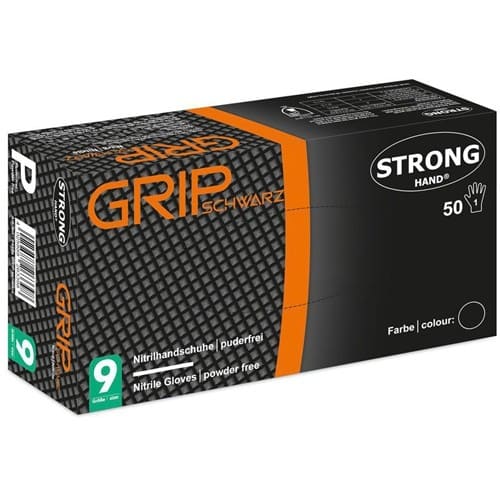 STRONGHAND Einw.-Handsch.Grip Schwarz Gr.10 schwarz Nitril 50 St./Box