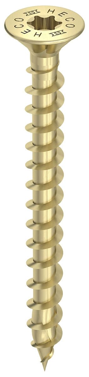 HECO TOPIX-plus 4,5 x 30, Senkkopf mit Frästaschen, Drive, Variables Vollgewinde, verzinkt gelb, A3L