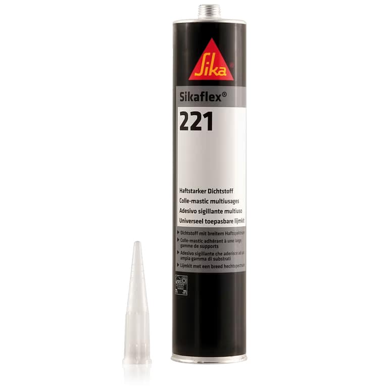 Sikaflex-221 – Universeller Industrie-Kleb- und Dichtstoff, 300 ml, uniweiß.