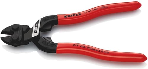 KNIPEX Kompaktbolzenschneider CoBolt® L.160mm Ku.-Überzug ger.3mm o.Aussparung