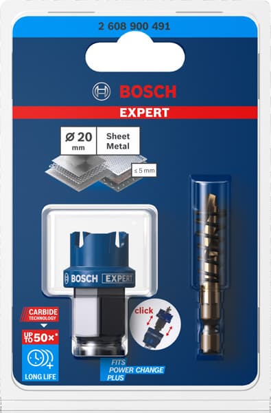 BOSCH EXPERT Sheet Metal Lochsäge, 20 × 5 mm. Für Dreh- und Schlagbohrer