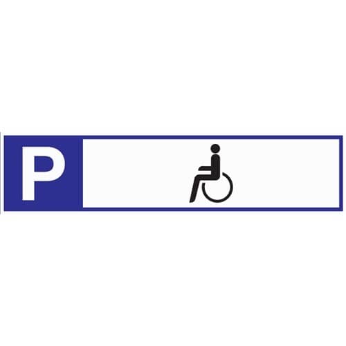 Parkplatzbeschilderung Parkplatz f.Behinderte L460xB110mm Alu.weiß/blau/schwarz
