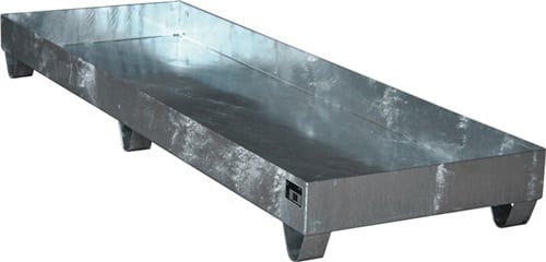 BAUER Auffangwanne silber Auffangvol.241l L2400xB800xH250mm Stahlbl.o.Gitterrost