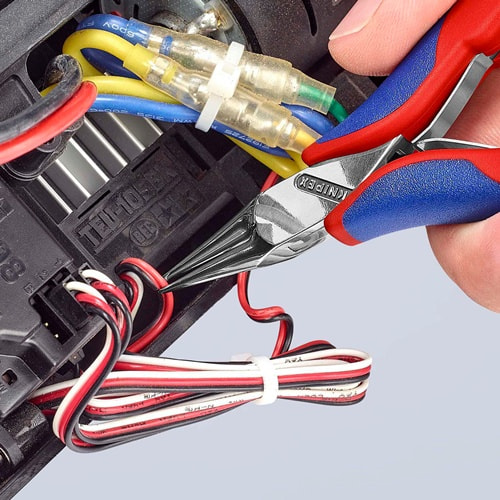 KNIPEX Elektronik-Greifzange Gesamt-L.115mm rundspitze Backen Form 3 Mehrkomp.-Hüllen