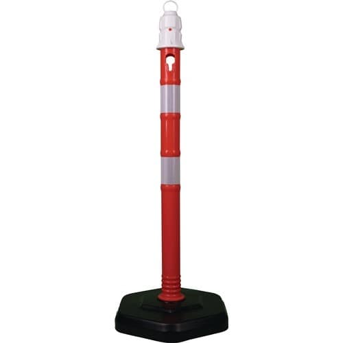 Sperrpfosten PPC rot/weiß D.63mm z.Aufstellen m.Öse