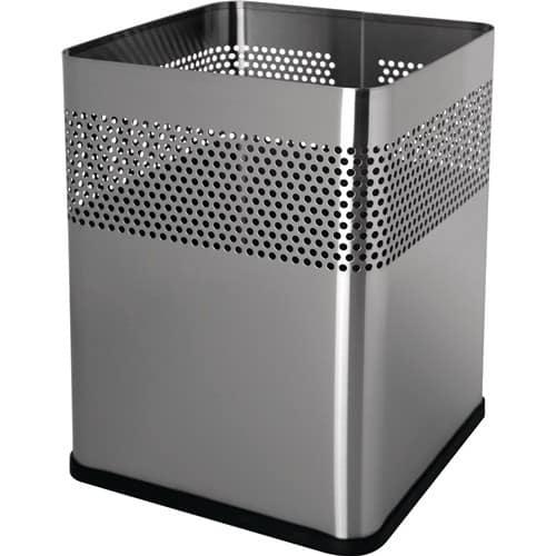 HELIT Papierkorb 18l H325xB240xT240mm quad.VA silber HELIT