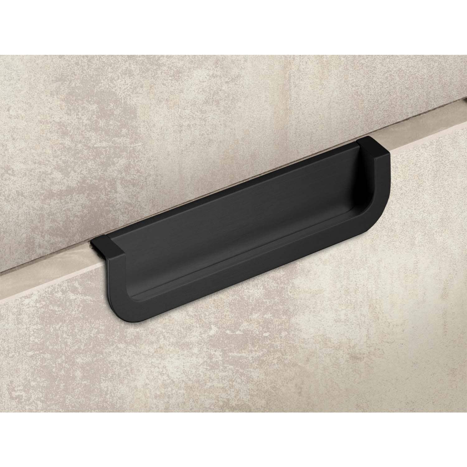 HETTICH Einsetzgriff Athena, Bohrabstand 160 mm, L 170 mm, B 19 mm, H 36 mm, Schwarz matt, 9345372