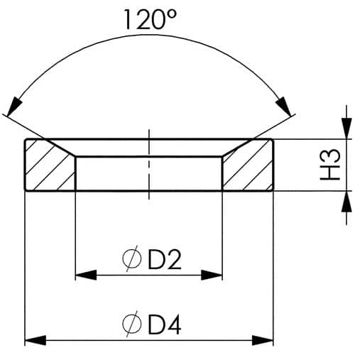 AMF Kegelpfanne DIN 6319D f.Schrauben M8 Bohrungs-D.9,6mm Kegelwinkel 120Grad AMF